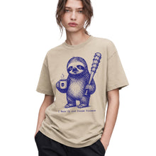 SF_COLOR=sand; SF_ITEM=adult-t-shirt; SF_ROLE=gallery; Sloth Coffee Barbed Bat Wake Up Choose Violence T-Shirt Funny Dark Humor Tee - Sand Adult T-Shirt product image