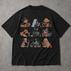 SF_COLOR=black; SF_ITEM=adult-t-shirt; SF_ROLE=main; Spooky Dogs Reading Books T-Shirt Halloween Puppy Costumes Bookworm Fall Apparel - Black Adult T-Shirt product image
