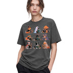 SF_COLOR=dark-heather; SF_ITEM=adult-t-shirt; SF_ROLE=gallery; Spooky Dogs Reading Books T-Shirt Halloween Puppy Costumes Bookworm Fall Apparel - Dark Heather Adult T-Shirt product image
