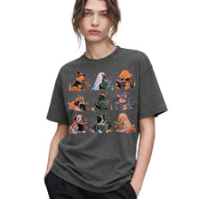SF_COLOR=dark-heather; SF_ITEM=adult-t-shirt; SF_ROLE=gallery; Spooky Dogs Reading Books T-Shirt Halloween Puppy Costumes Bookworm Fall Apparel - Dark Heather Adult T-Shirt product image