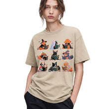 SF_COLOR=sand; SF_ITEM=adult-t-shirt; SF_ROLE=gallery; Spooky Dogs Reading Books T-Shirt Halloween Puppy Costumes Bookworm Fall Apparel - Sand Adult T-Shirt product image