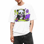 SF_COLOR=white; SF_ITEM=adult-t-shirt; SF_ROLE=gallery; Spooky Gamer Panda T-Shirt Halloween Video Games Controller Slime Anime Tee - White Adult T-Shirt product image