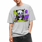 SF_COLOR=sport-grey; SF_ITEM=adult-t-shirt; SF_ROLE=gallery; Spooky Gamer Panda T-Shirt Halloween Video Games Controller Slime Anime Tee - Sport Grey Adult T-Shirt product image