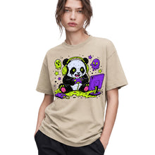SF_COLOR=sand; SF_ITEM=adult-t-shirt; SF_ROLE=gallery; Spooky Gamer Panda T-Shirt Halloween Video Games Controller Slime Anime Tee - Sand Adult T-Shirt product image