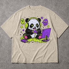 SF_COLOR=sand; SF_ITEM=adult-t-shirt; SF_ROLE=main; Spooky Gamer Panda T-Shirt Halloween Video Games Controller Slime Anime Tee - Sand Adult T-Shirt product image