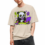 SF_COLOR=sand; SF_ITEM=adult-t-shirt; SF_ROLE=gallery; Spooky Gamer Panda T-Shirt Halloween Video Games Controller Slime Anime Tee - Sand Adult T-Shirt product image