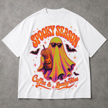 SF_COLOR=white; SF_ITEM=adult-t-shirt; SF_ROLE=main; Spooky Season Coffee And Spooky Vibes T-Shirt Ghost Iced Coffee Halloween Tee - White Adult T-Shirt product image