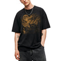 SF_COLOR=black; SF_ITEM=adult-t-shirt; SF_ROLE=main; Stegosaurus Dinosaur Full Moon T-Shirt Vintage Prehistoric Night Sky Forest Tee - Black Adult T-Shirt product image