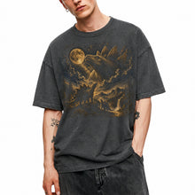 SF_COLOR=dark-heather; SF_ITEM=adult-t-shirt; SF_ROLE=main; Stegosaurus Family Night Sky T-Shirt Vintage Full Moon Dinosaur Silhouette Top - Dark Heather Adult T-Shirt product image