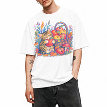 SF_COLOR=white; SF_ITEM=adult-t-shirt; SF_ROLE=main; Tabby Kitten Apple Basket Flowers T-Shirt Cozy Fall Cat Harvest Tee - White Adult T-Shirt product image