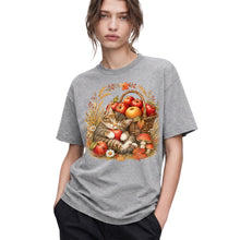 SF_COLOR=sport-grey; SF_ITEM=adult-t-shirt; SF_ROLE=gallery; Tabby Kitten Holding Apple Basket T-Shirt Sweet Fall Harvest Cat Tee - Sport Grey Adult T-Shirt product image