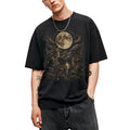 SF_COLOR=black; SF_ITEM=adult-t-shirt; SF_ROLE=main; Three Jackalopes Full Moon T-Shirt Vintage Mythical Animal Forest Night Apparel - Black Adult T-Shirt product image