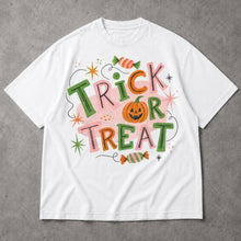 SF_COLOR=white; SF_ITEM=adult-t-shirt; SF_ROLE=main; Trick Or Treat Candy Pumpkin T-Shirt Cute Pastel Retro Halloween Tee - White Adult T-Shirt product image