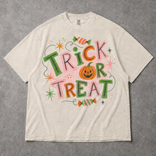 SF_COLOR=ivory; SF_ITEM=adult-t-shirt; SF_ROLE=gallery; Trick Or Treat Candy Pumpkin T-Shirt Cute Pastel Retro Halloween Tee - Ivory Adult T-Shirt product image