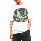SF_COLOR=white; SF_ITEM=adult-t-shirt; SF_ROLE=gallery; UFO Alien Abduction T-Shirt Forest Tractor Beam Sci Fi Retro Space Horror - White Adult T-Shirt product image