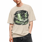 SF_COLOR=sand; SF_ITEM=adult-t-shirt; SF_ROLE=gallery; UFO Alien Abduction T-Shirt Forest Tractor Beam Sci Fi Retro Space Horror - Sand Adult T-Shirt product image