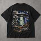 SF_COLOR=black; SF_ITEM=adult-t-shirt; SF_ROLE=main; Vintage Alien UFO Abduction T-Shirt Desert Truck Sci Fi Movie Poster Horror - Black Adult T-Shirt product image