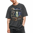 SF_COLOR=dark-heather; SF_ITEM=adult-t-shirt; SF_ROLE=gallery; Vintage Alien UFO Abduction T-Shirt Desert Truck Sci Fi Movie Poster Horror - Dark Heather Adult T-Shirt product image