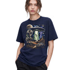 SF_COLOR=navy; SF_ITEM=adult-t-shirt; SF_ROLE=gallery; Vintage Alien UFO Abduction T-Shirt Desert Truck Sci Fi Movie Poster Horror - Navy Adult T-Shirt product image