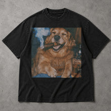 SF_COLOR=black; SF_ITEM=adult-t-shirt; SF_ROLE=main; Vintage Dog Smoking Cigar T-Shirt Whiskey Glass Retro Puppy Drinking Apparel - Black Adult T-Shirt product image
