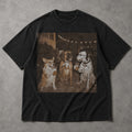 SF_COLOR=black; SF_ITEM=adult-t-shirt; SF_ROLE=main; Vintage Dogs Drinking Beer Outdoors T-Shirt Funny Retro Animal Humor Party Tee - Black Adult T-Shirt product image