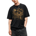 SF_COLOR=black; SF_ITEM=adult-t-shirt; SF_ROLE=main; Vintage Stegosaurus T-Shirt Dinosaur Looking At Moon Prehistoric Nature Apparel - Black Adult T-Shirt product image