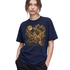 SF_COLOR=navy; SF_ITEM=adult-t-shirt; SF_ROLE=gallery; Vintage Stegosaurus T-Shirt Dinosaur Looking At Moon Prehistoric Nature Apparel - Navy Adult T-Shirt product image