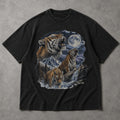 SF_COLOR=black; SF_ITEM=adult-t-shirt; SF_ROLE=main; Vintage Tigers Howling At The Moon T-Shirt Nature Wildlife Animal Outdoors Tee - Black Adult T-Shirt product image