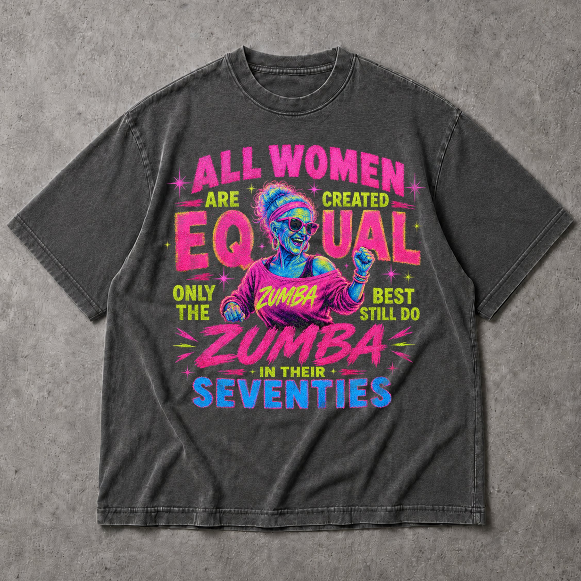 SF_COLOR=dark-heather; SF_ITEM=adult-t-shirt; SF_ROLE=main; Vintage Zumba In Seventies T-Shirt Funny Aerobics Workout Dance Apparel - Dark Heather Adult T-Shirt product image