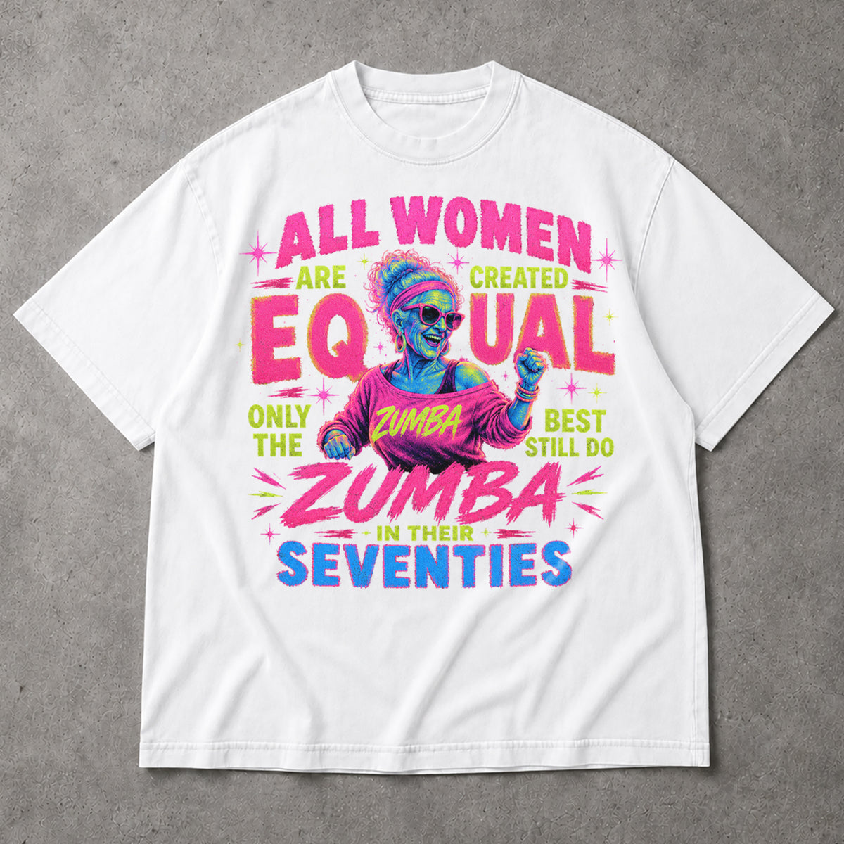 SF_COLOR=white; SF_ITEM=adult-t-shirt; SF_ROLE=main; Vintage Zumba In Seventies T-Shirt Funny Aerobics Workout Dance Apparel - White Adult T-Shirt product image