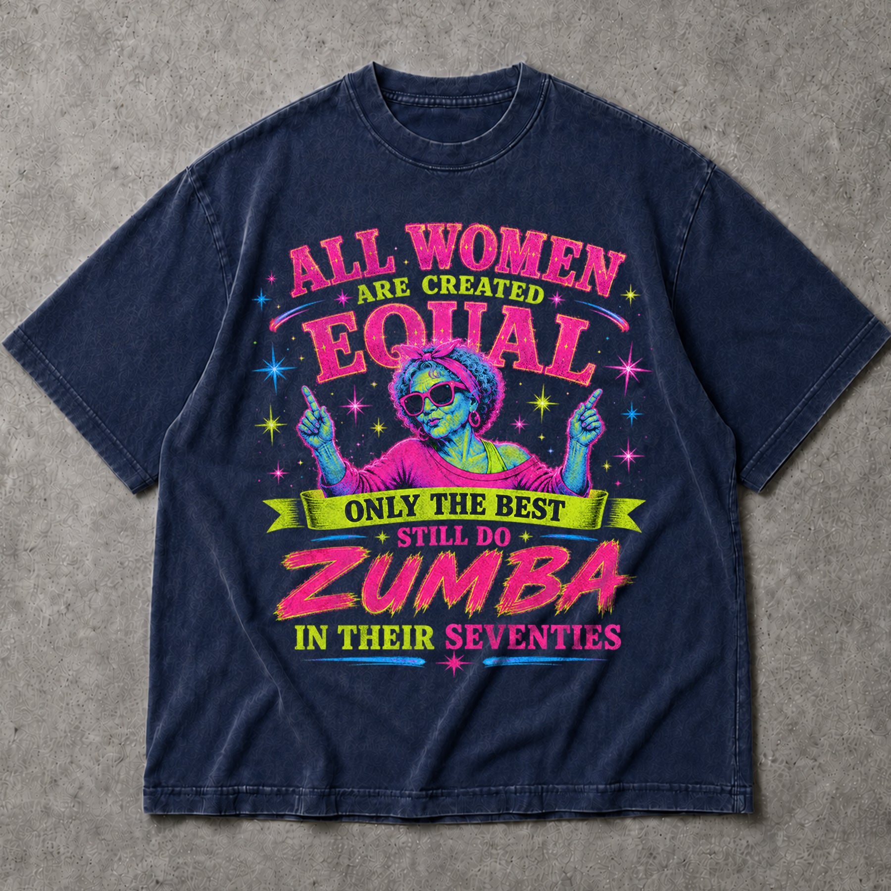 SF_COLOR=navy; SF_ITEM=adult-t-shirt; SF_ROLE=main; Zumba In Seventies T-Shirt Funny Retro Dance Workout Fitness Hobby Apparel - Navy Adult T-Shirt product image