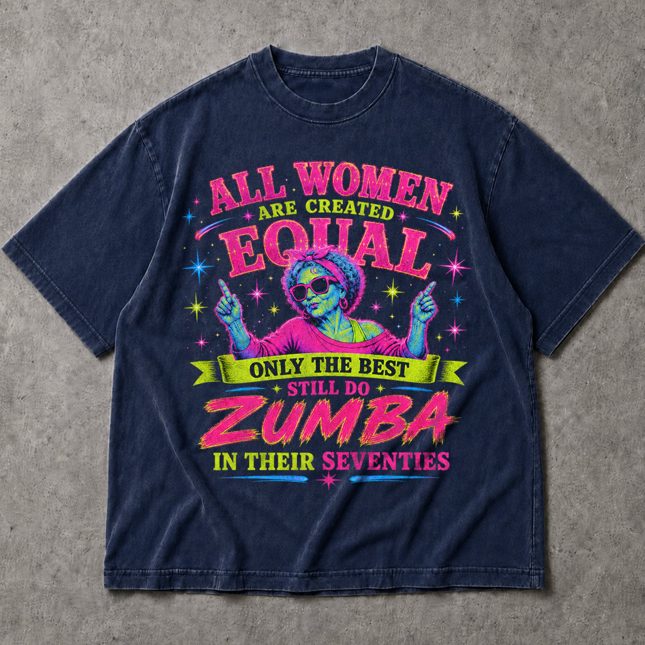 SF_COLOR=navy; SF_ITEM=adult-t-shirt; SF_ROLE=main; Zumba In Seventies T-Shirt Funny Retro Dance Workout Fitness Hobby Apparel - Navy Adult T-Shirt product image