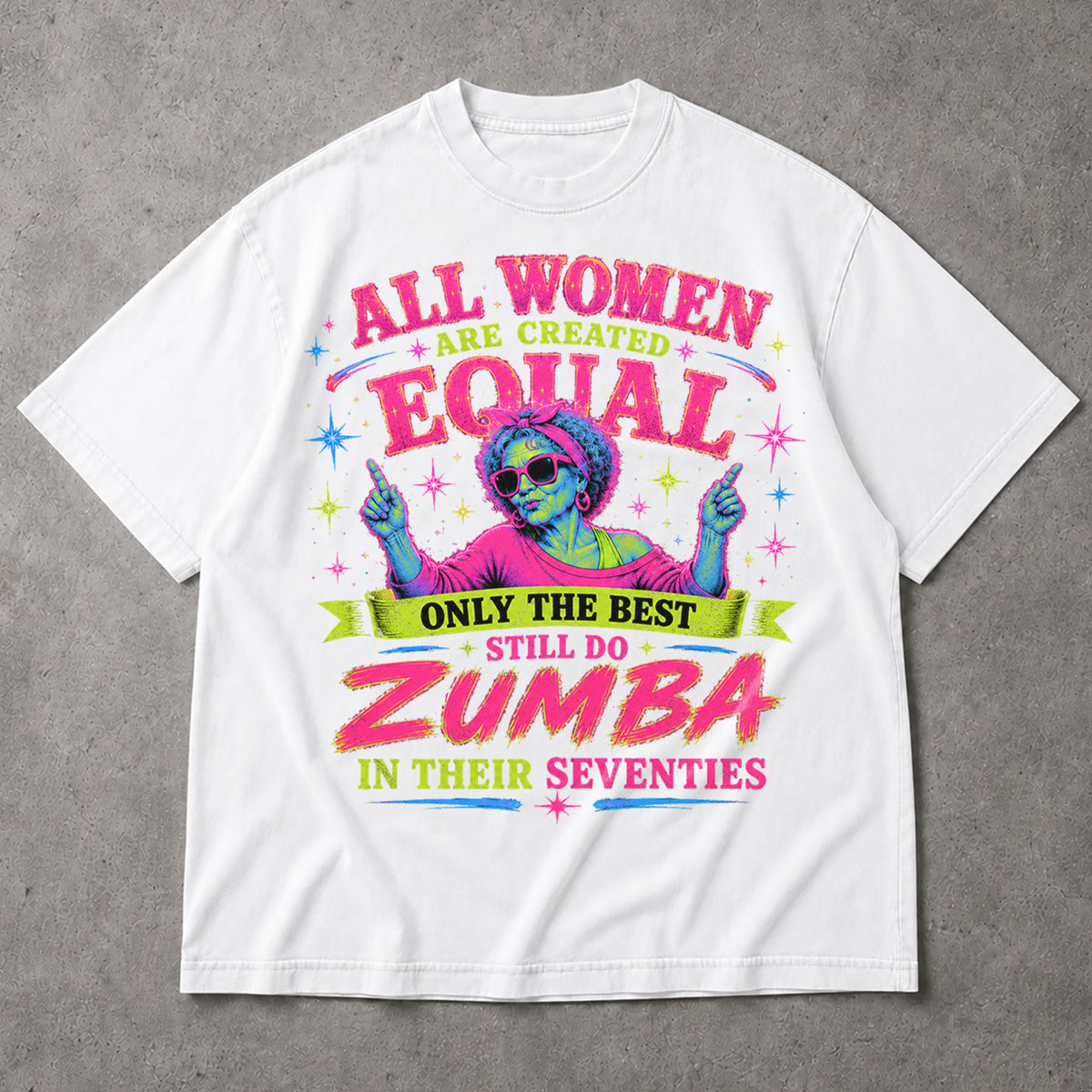 SF_COLOR=white; SF_ITEM=adult-t-shirt; SF_ROLE=main; Zumba In Seventies T-Shirt Funny Retro Dance Workout Fitness Hobby Apparel - White Adult T-Shirt product image