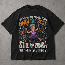 SF_COLOR=black; SF_ITEM=adult-t-shirt; SF_ROLE=main; Zumba In Their Seventies T-Shirt Retro Dance Workout Fitness Hobby Apparel - Black Adult T-Shirt product image
